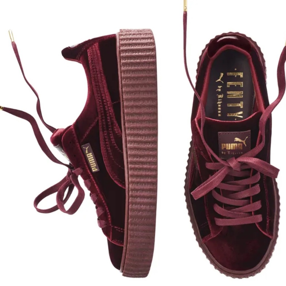 Puma Women's Maroon Velvet Sneakers
